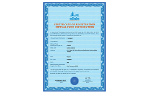 Certificate of Registration mutual fund distribution 